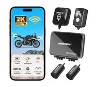 INNOVV K7 - Cámara de salpicadero de motocicleta delantera y trasera, cámara de motocicleta 2K+2K Ultra HD, EIS antivibración, GPS de 10 Hz, WiFi de 5.8 G, impermeable IP67, monitor de estacionamiento