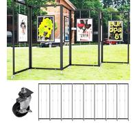 Innovz Colgador Cuadros Expositor de Pinturas Plegable y Deslizante con Ruedas, Expositor Publicitario de Aluminio de Doble Cara para Galerías, Escuelas y Museos(8pcs,120x250cm(47 1/4" x98 3/8"))