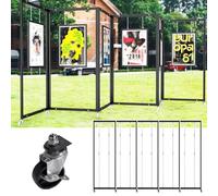 Innovz Colgador Cuadros Expositor de Pinturas Plegable y Deslizante con Ruedas, Expositor Publicitario de Aluminio de Doble Cara para Galerías, Escuelas y Museos(5pcs,60x150cm(23 5/8"x59"))