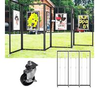 Innovz Colgador Cuadros Expositor de Pinturas Plegable y Deslizante con Ruedas, Expositor Publicitario de Aluminio de Doble Cara para Galerías, Escuelas y Museos(3pcs,100x200cm(39 3/8" x78 3/4"))