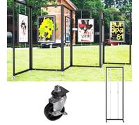 Innovz Colgador Cuadros Expositor de Pinturas Plegable y Deslizante con Ruedas, Expositor Publicitario de Aluminio de Doble Cara para Galerías, Escuelas y Museos(1pc,100x220cm(39 3/8" x86 5/8"))