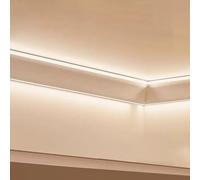 Innovz Perfil LED Moldura de Corona de Techo con Conector de Esquina, Sistema de Canaletas LED de Aluminio, Decoración de Arandelas, Cornisa Recortable - Línea de Yeso de Repuesto(66ft(20m))