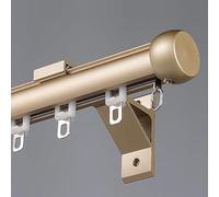 Innovz Riel Cortina Techo Riel de Cortina de Pared con Soporte y Rodillo, Barra Deslizante Silenciosa para Cortina, Barra Divisoria de Aluminio(Glod,170cm(5.6ft))