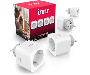 Innr Enchufe Inteligente, Zigbee, Funciona con Hue*, Alexa, Home Assistant y SmartThings, Temporizador Enchufe, Repetidor Zigbee con Monitoreo de Energía - 4 piezas