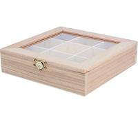INNSPIRO Caja Vitrina EXPOSITORA Madera 17,5x17,5x4,5 CM