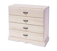 INNSPIRO Cajonera sobremesa Madera de balsa 4 cajones 30x13x28cm.