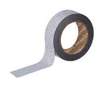 INNSPIRO Cinta masking tape purpurina plateado15mmx6,5, Serie Glitter, Plateado