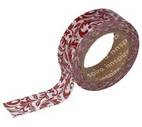 INNSPIRO Cinta masking tape Washi arabescos rojo 15mm.x10m. Serie Floral