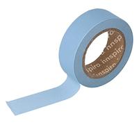 INNSPIRO Cinta masking tape Washi azul claro 15mm.x10m. Serie Lisos Básicos