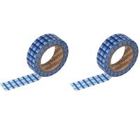 INNSPIRO Cinta masking tape Washi cuadrados azul 15mm.x10xm. Serie Ultramar (Paquete de 2)