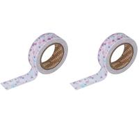 INNSPIRO Cinta masking tape Washi deco 15mm.x10m. Serie Floral, Multi (Paquete de 2)