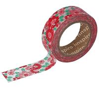 INNSPIRO Cinta masking tape Washi flores rojas y rosas 15mm.x10m. Serie Floral
