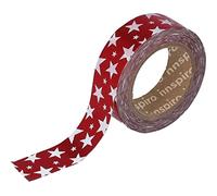 INNSPIRO Cinta masking tape Washi foil estrellas rojo 15mm.x10m. Serie Metal