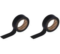 INNSPIRO Cinta masking tape Washi negro 15mm.x10m. Serie Lisos Básicos (Paquete de 2)