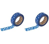 INNSPIRO Cinta masking tape Washi pájaros azul 15mm.x10xm. Serie Ultramar (Paquete de 2)