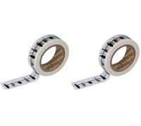 INNSPIRO Cinta masking tape Washi pájaros negros 15mm.x10m. Serie Deco (Paquete de 2)