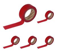 INNSPIRO Cinta masking tape Washi rojo 15mm.x10m. Serie Lisos Básicos (Paquete de 5)