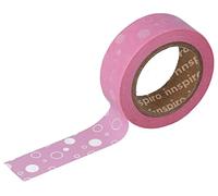 INNSPIRO Cinta masking tape Washi topos rosas 15mm.x10m. Serie Tutti Frutti