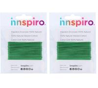 INNSPIRO Cordón algodón Encerado Fino Verde Loro 2,0mm. 5m. (Paquete de 2)