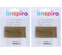 INNSPIRO Cordón Cuero metálico Dorado 1,0mm. 5m. (Paquete de 2)