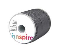 INNSPIRO Cordón Cuero metálico Plateado Envejecido 1,5mm. 100m.