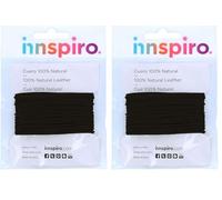 INNSPIRO Cordón Cuero Natural Negro 1,5mm. 5m. (Paquete de 2)