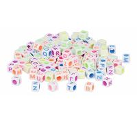 INNSPIRO Cuentas de plástico cubos letras blanco colores surtidos 6mm. 1000u. Aprox. Bote