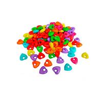 INNSPIRO Cuentas de plástico en forma de corazón opaco multicolor 12,5x6mm. 380u. aprox. diam. int. 3. 5mm.Bote
