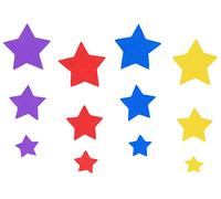 INNSPIRO Estrellas de goma EVA 47mm. 35mm. 22mm. y 17mm. 128u., ideal para manualidades con niños, decoraciones y actividades creativas