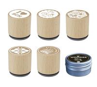 INNSPIRO Kit 5 Sellos Madera y 1 tinta negra 'Barcelona Sentimental" Adultos y niños. Manualidades, Scrapbooking