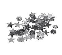 INNSPIRO Lentejuelas formas surtidas plateadas 6mm. 28gr., ideal para manualidades con niños, decoraciones y actividades creativas