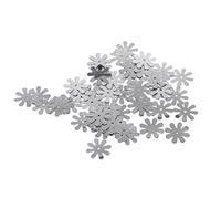 INNSPIRO Lentejuelas margaritas plateadas 15mm. 14gr., ideal para manualidades con niños, decoraciones y actividades creativas