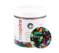 INNSPIRO Lentejuelas Plateadas Mezcla 7mm, 120g, 9 Colores, PVC Duradero, Suaves y Resistentes, Perfectas para Manualidades, Decoración de Ropa, Sombreros, Bolsos y Proyectos DIY