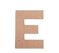 INNSPIRO Letra E papel maché plana alt. 12cm. grosor 0,5cm., manualidades, actividades creativas y regalos, para personalizar y decorar.