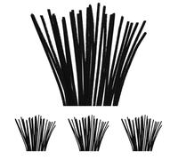 INNSPIRO Limpiapipas chenilla negro 6mm.x30cm. 25u., ideal para manualidades con niños, decoraciones y actividades creativas (Paquete de 4)