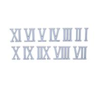 INNSPIRO Números Romanos de plástico adhesivos plateados 15mm., para crear relojes únicos, manualidades y scrapbooking
