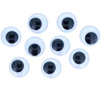 INNSPIRO Ojos móviles negros autoadhesivos redondos 20mm. 24u., ideal para manualidades con niños, decoraciones y actividades creativas