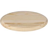 INNSPIRO Peana madera de pino macizo elipse inf. 36x19cm. sup. 34x16cm. alt. 2,3cm. Base de madera para pintar, decorar y hacer manualidades.