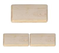 INNSPIRO Peana madera de pino macizo rectangular inf. 24x14cm. sup. 22x12cm. alt. 1,5cm. Base de madera para pintar, decorar y hacer manualidades. (Paquete de 3)