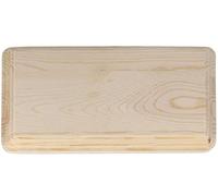 INNSPIRO Peana madera de pino macizo rectangular inf. 24x14cm. sup. 22x12cm. alt. 1,5cm. Base de madera para pintar, decorar y hacer manualidades.