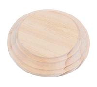 INNSPIRO Peana madera pino macizo redonda de altura 2,3cm. inf. 24cm. sup. 22cm. alt. 2,3cm. Base de madera para pintar, decorar y hacer manualidades.