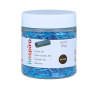 INNSPIRO Rocalla de vidrio cilindro aurora boreale azul infantil diam. 1,80x6mm. 95gr. Bote. Para crear pulseras y collares, ideal para manualidades y joyas con niños. Cuentas semilla.