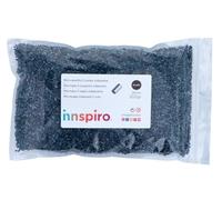 INNSPIRO Rocalla de vidrio cilindro mini iridiscente titanio diam. 2x2mm. 500gr. Bolsa. Para crear pulseras y collares, ideal para manualidades y joyas con niños. Cuentas semilla.
