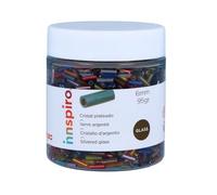 INNSPIRO Rocalla de vidrio cilindro plateado mezcla diam. 1,80x6mm. 95gr. Bote. Para crear pulseras y collares, ideal para manualidades y joyas con niños. Cuentas semilla.