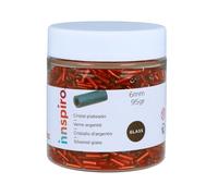 INNSPIRO Rocalla de vidrio cilindro plateado rojo diam. 1,80x6mm. 95gr. Bote. Para crear pulseras y collares, ideal para manualidades y joyas con niños. Cuentas semilla.