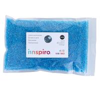 INNSPIRO Rocalla de vidrio redonda aurora boreale azul infantil 2,3mm. 500gr. Bolsa. Para crear pulseras y collares, ideal para manualidades y joyas con niños. Cuentas semilla.