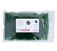 INNSPIRO Rocalla de vidrio redonda glaseado verde 3,8mm. 500gr. Bolsa. Para crear pulseras y collares, ideal para manualidades y joyas con niños. Cuentas semilla.