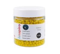 INNSPIRO Rocalla de vidrio redonda opaco amarillo 3,8mm. 120gr. Bote. Para crear pulseras y collares, ideal para manualidades y joyas con niños. Cuentas semilla.