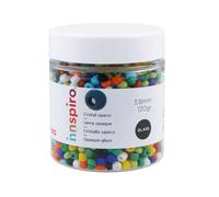 INNSPIRO Rocalla de vidrio redonda opaco mezcla 3,8mm. 120gr. Bote. Para crear pulseras y collares, ideal para manualidades y joyas con niños. Cuentas semilla.