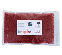 INNSPIRO Rocalla de vidrio redonda plateado burdeos 2,3mm. 500gr. Bolsa. Para crear pulseras y collares, ideal para manualidades y joyas con niños. Cuentas semilla.